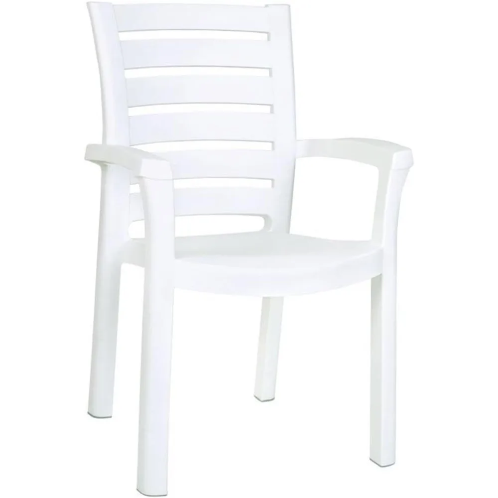 

Marina Resin Patio Dining Arm Chair in White (Set of 2)