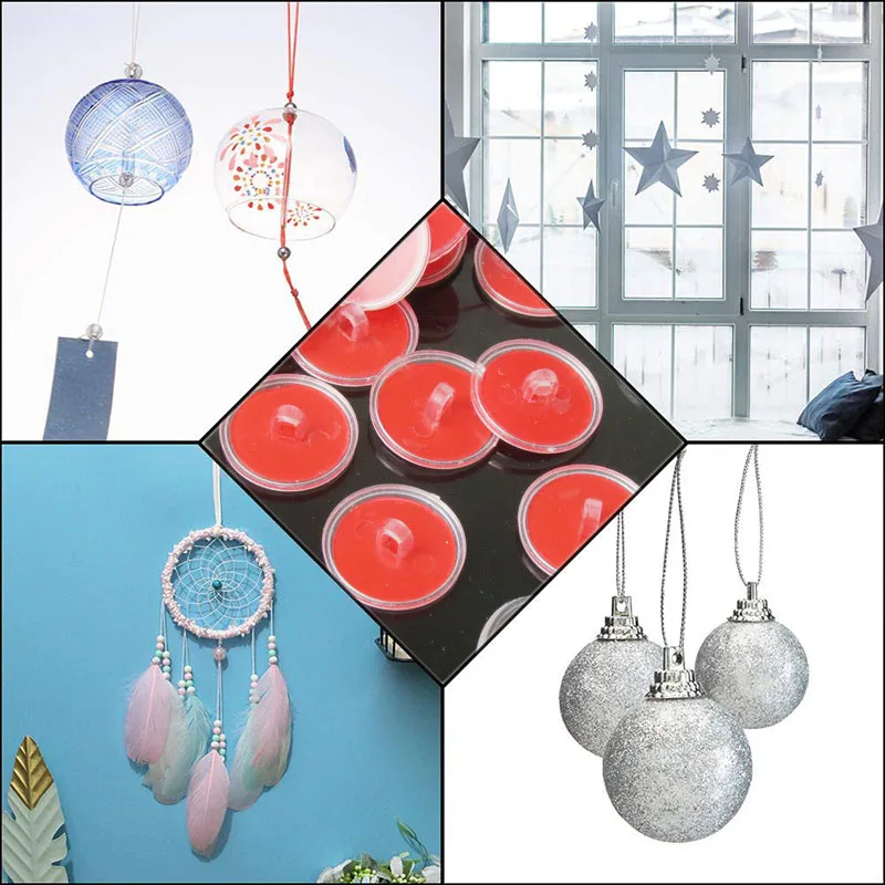 Strong Ceiling Hooks 2cm Transparent Traceless Small Disc Hook Home Wedding Party Ceiling Decor Poster Hanger Self Adhesive Hook