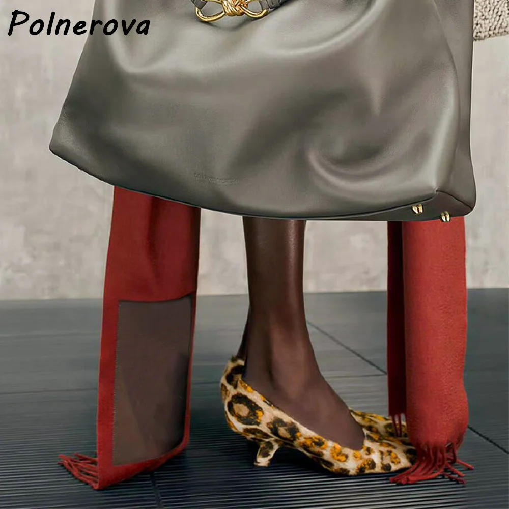 

Leopard Fur Shallow Pumps Square Toe Kitten Heels Slip On Sexy Hotties Shoes Women's Elegant Concise Shoes 2026