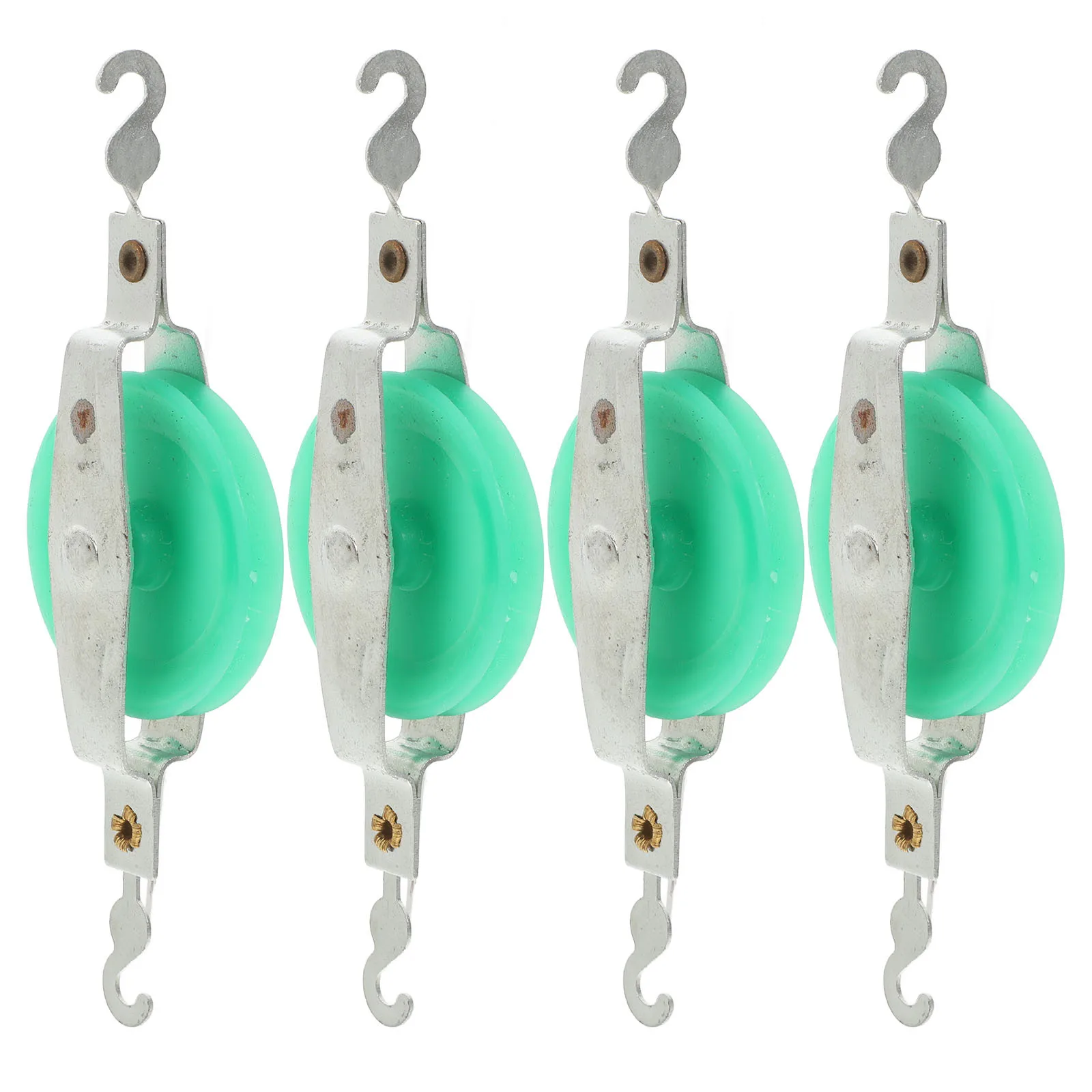 4Pcs Mechanics Classroom Pulley Set 4 Inch Plastic Blocks for Physics Lab Student Science Experiments Single Pulley Block