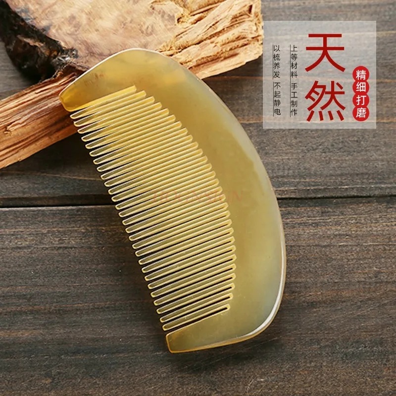 Natural handmade ox horn comb, small comb, semi circular comb, small comb, portable