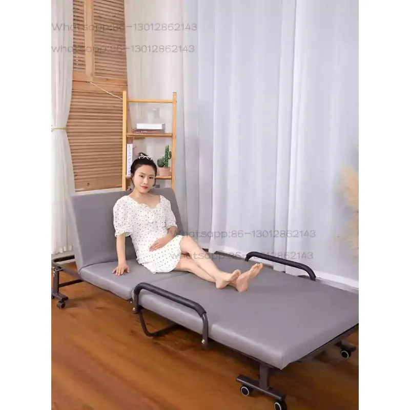 Electric Manual Folding Bed Small Unit Single Nap Hospital Accompanying Bed Portable Camp Bed