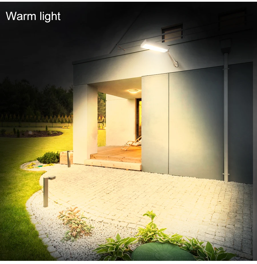 Solar Street Light Outdoor With Motion Sensor Super Bright Lamp 4 Mode Lighting 3000mAh Aluminium Alloy Shell for Garden Wall