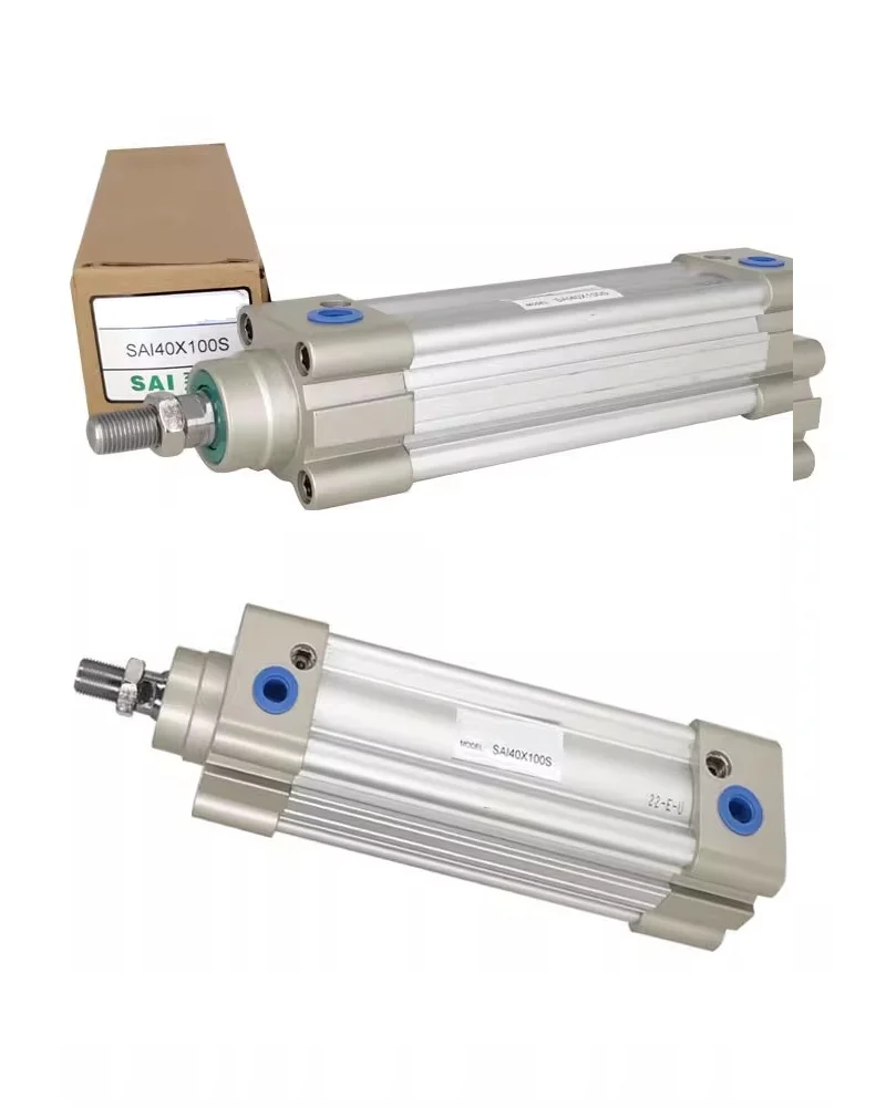 High Quality SAI Series ISO Standard Double Acting Pneumatic Cylinder SAI32/40/50/63/80/100*450 500 600 700 800 900 1000