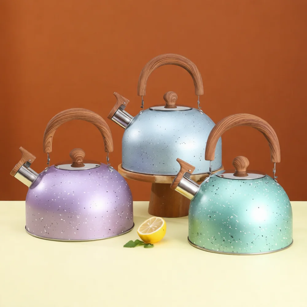 Stainless Steel Whistling Kettle Flat Bottom Water Boiler Safe Teapot Home Kitchen Stove Top Tea Pot Fast Heat Teakettle