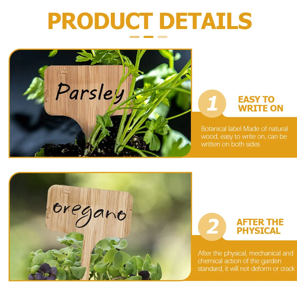 30Pcs T-Type Wooden Plant Markers Eco-Friendly Wood Garden Labels for Plant Identification DIY Gardening Home Commercial