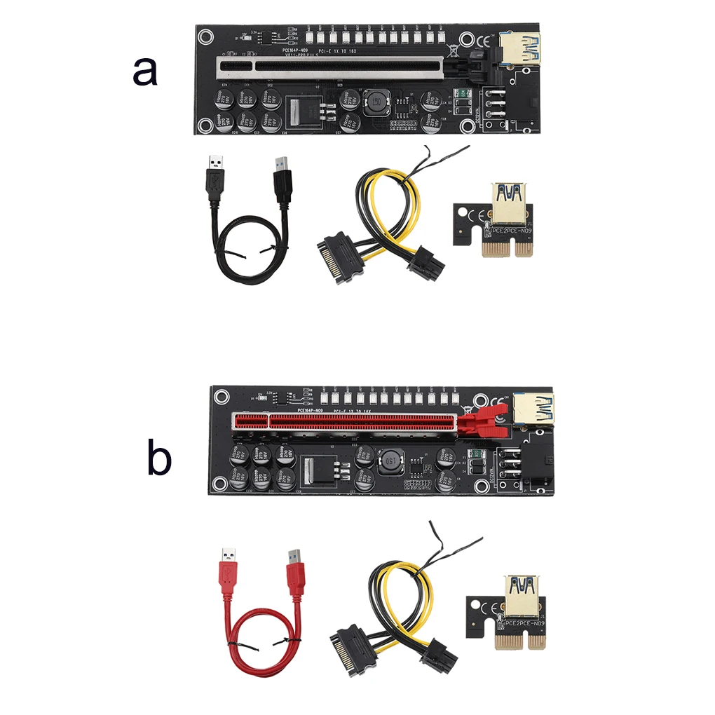 PCI-E LED Video Card Expansion Graphics Cards 8 Solid-state Capacitors 6 Pin 4 Pin Extender Safe Detachable Adapter Type 1