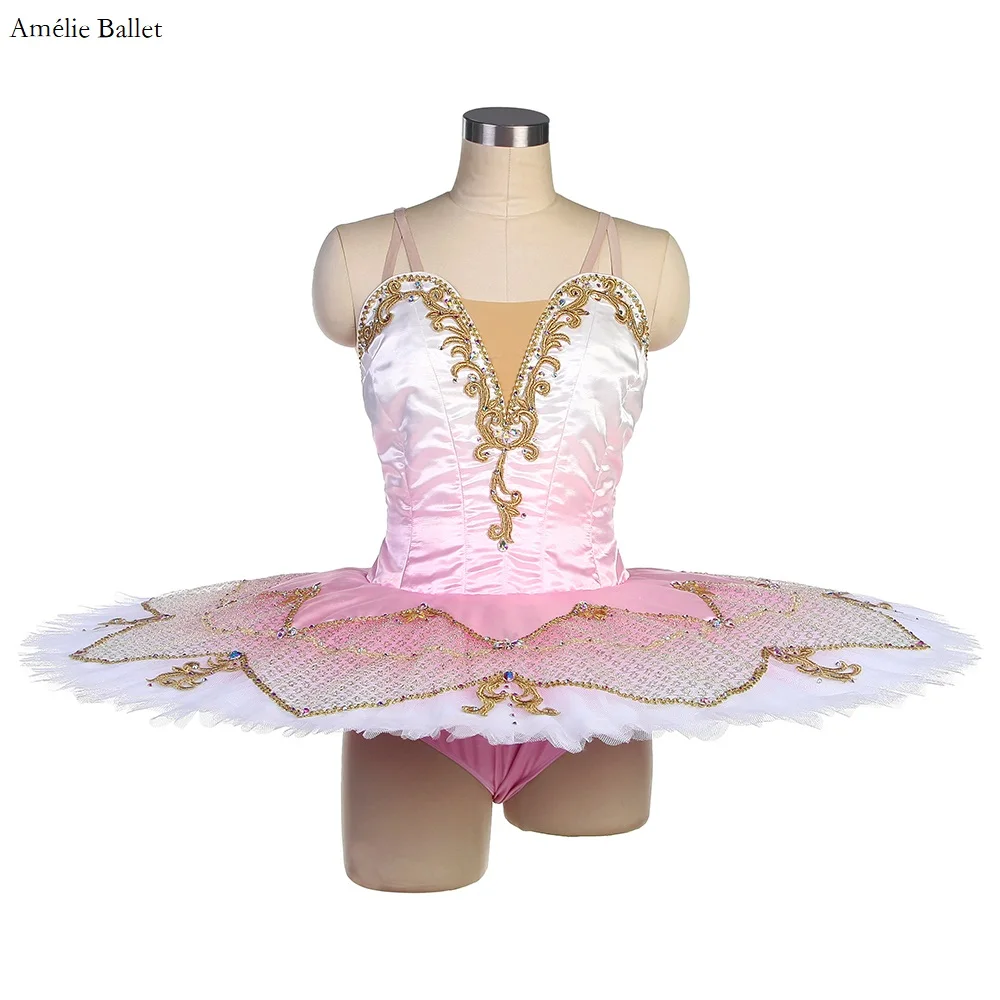 B23017 Ombre Pink Professional Platter Tutu Customized Ballet Costume Women Girls Ballerina Performance or Competition Dress