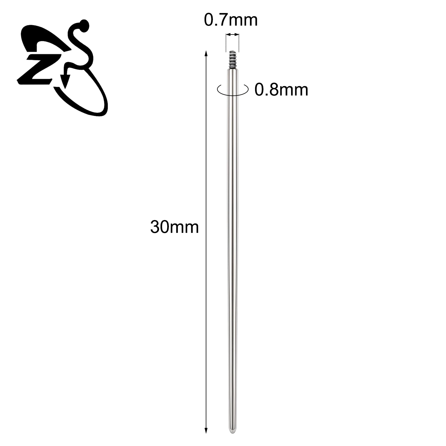 ZS 1 ST Recht Gebogen Rvs Taper Tool Draadloze Inbrengen Schroef Op Assistent Kit Voor Oor/Neus/Navel piercing Gereedschap