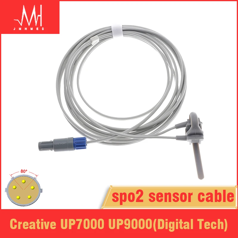 Compatible Creative Spo2 Sensor of UP-7000/9000 PC-900/900A/900S Monitor Digital Tech Finger/Ear Oximetry Probe Cable 5pin 3m.