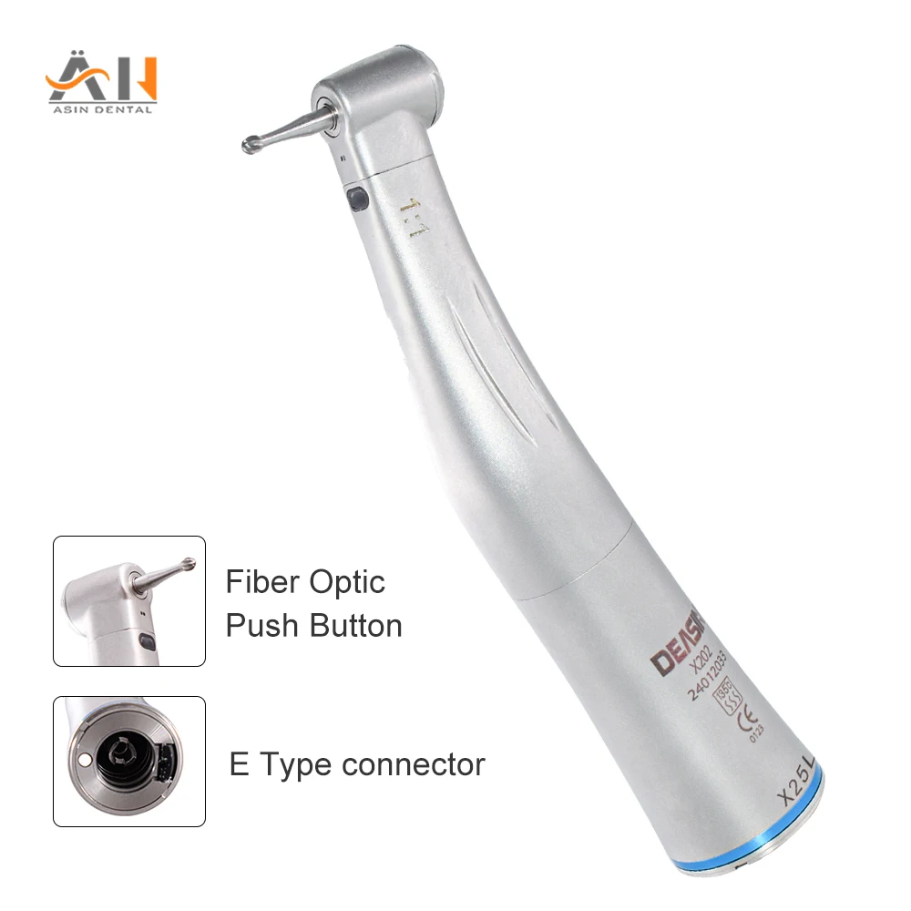 

X25L Style Dental 1:1 Ratio Fiber Optic Contra Angle Blue Ring Low Speed Handpiece Air Turbine dental tools