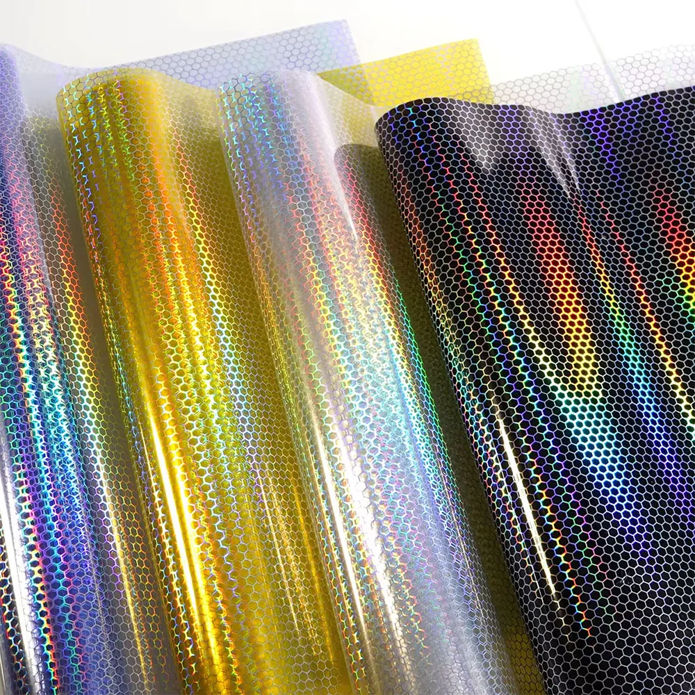 

Пленка для автомобиля с золотой текстурой «соты», виниловая пленка-покрытие, прозрачная шестиугольная пленка для фар и задних фонарей, наклейка на фары, аксессуары для автомобиля