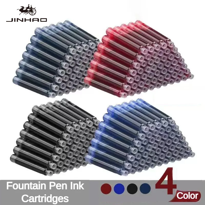 

500/50 PCS JINHAO 2.6mm/3.4mm Black/Blue Fountain Pen Ink Universal Sac Cartridges Refills School Office Supplies Stationery
