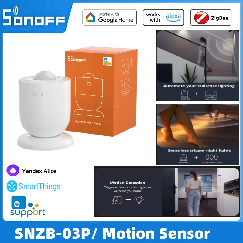Sonoff Zigbee SNZB-03P مستشعر حركة ذكي صغير لاسلكي لجسم الإنسان الاستشعار eWeLink App التحكم عن بعد أليكسا جوجل هوم أليس