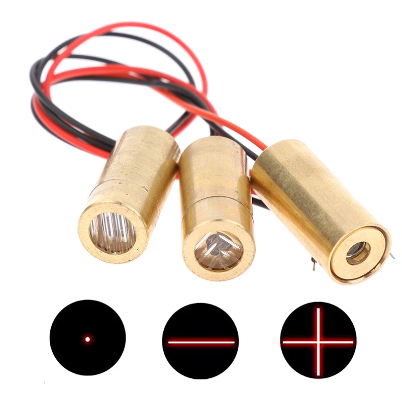 Głowica laserowa 650nm 9mm 3V 50mW Laserowy moduł diody krzyżowej Czerwona miedziana głowica Linia / punktowa / krzyżowa dioda laserowa