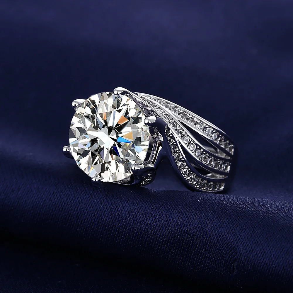 Neuer Luxus-Ring aus 925er-Sterlingsilber, Moissanit, für Damen, Verlobung, Hochzeit, klassisch, hochwertiger Schmuck, Geburtstagsgeschenk, Mode – Detail 2