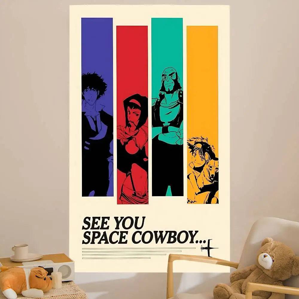 Anime C-Cowboy B-Bebops Colorful Tapestry Wall Hanging Bohemian Wall Tapestries Mandala Wall Hanging Sheets