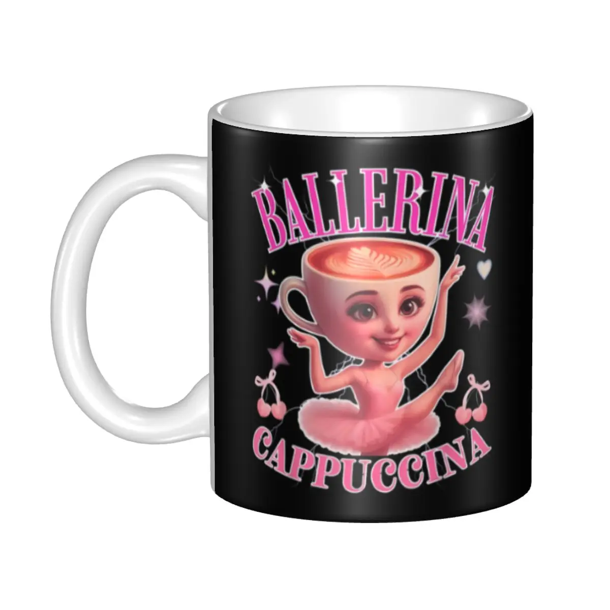 Custom Ballerina Capuchina Italian Brainrot Tung Tung Tung Sahur Mug DIY Ceramic Milk Tea Coffee Cup