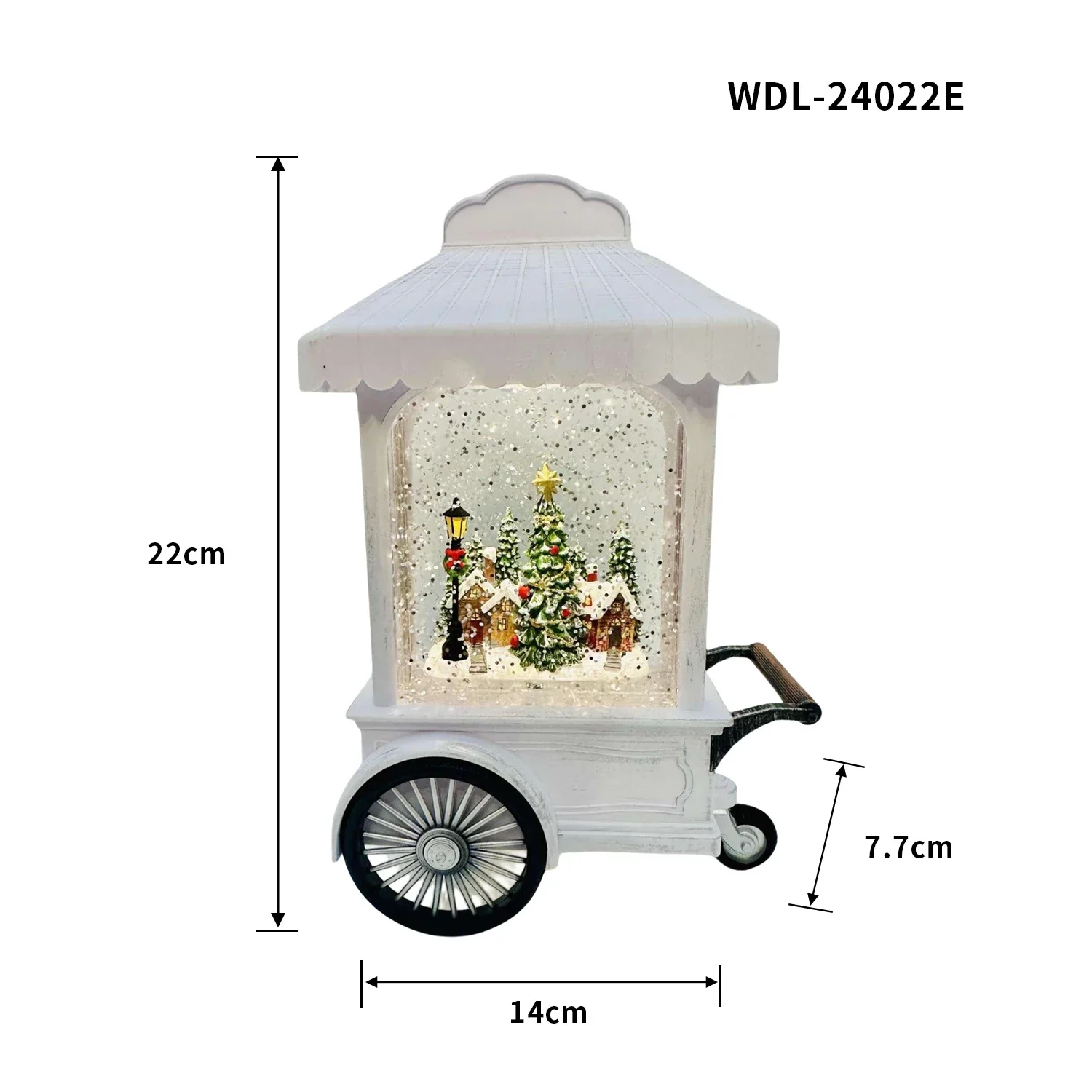 Christmas Decoration Gifts Wholesale Retro Christmas Trolley Music Toy Store Water Snow Lantern