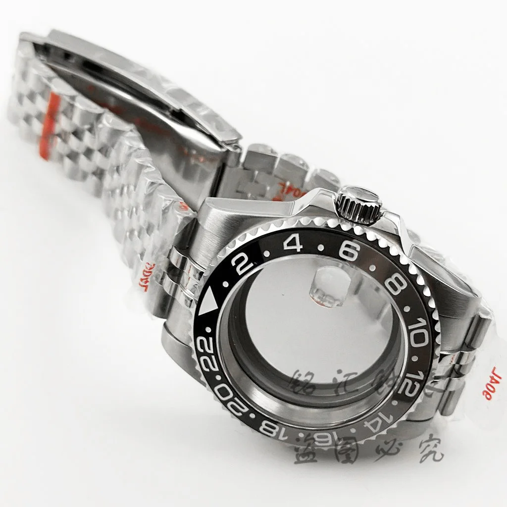 NH35 40MM SUB GMT Black Grey Ceramic Insert Glide Lock Clasp Watch Case For ​NH34 NH35 NH36 NH38 NH70 ETA 2824 PT5000 Movement