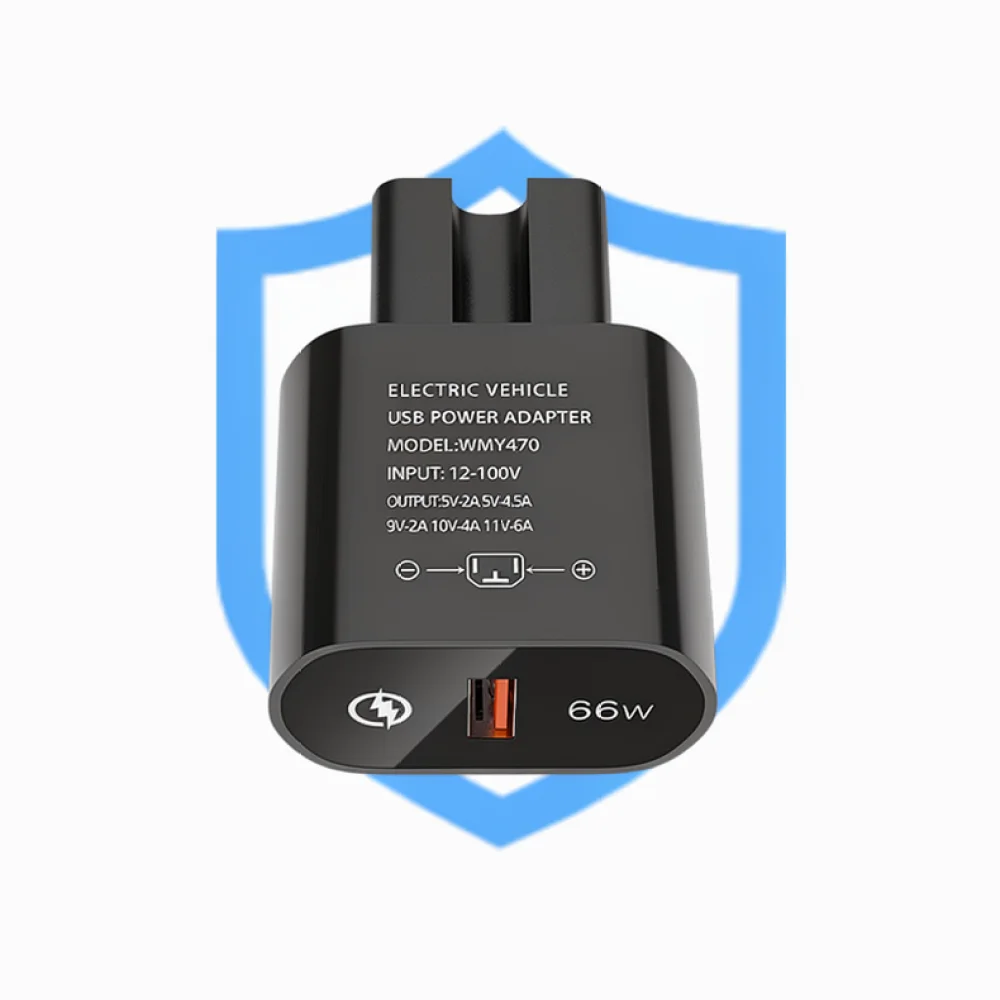 High Power 66W Electric Scooter Phone Fast Charger Adapter USB Socket Power Supply For Delivery Rider Motorcycle Accessory