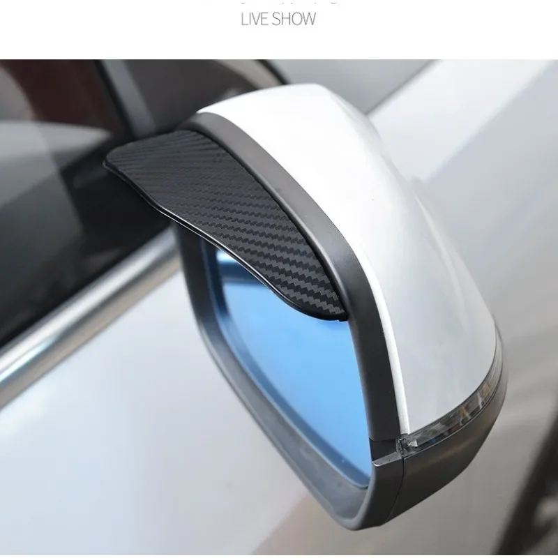 

2PCS For Auto Mirror Accessories Car Rearview Mirror Rain Eyebrow Carbon Fiber Rain Shield Sun Shade Clear Vision Protector