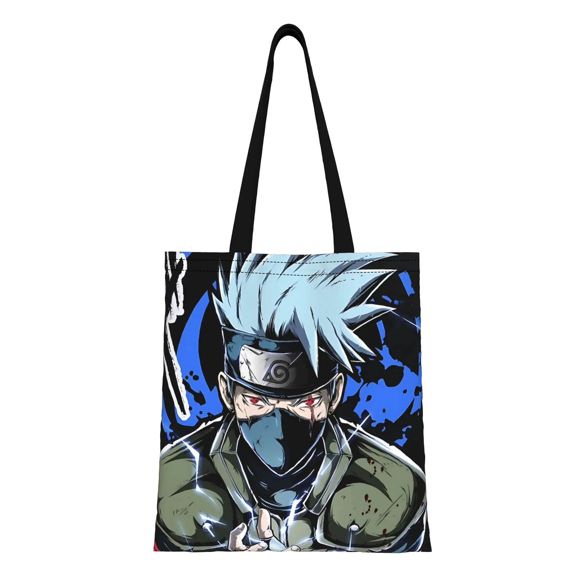 

2026 women's bag Naruto anime comic Reusable Double Sided Canvas Tote Bag Shoulder Handbag