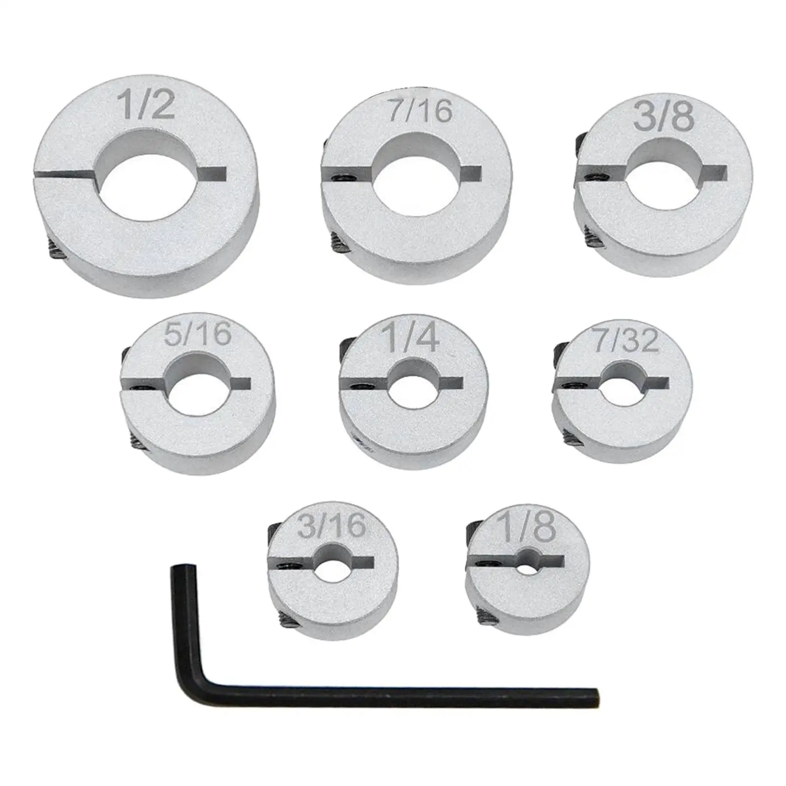 

8Pcs Drill Bit Depth Stop Rings Set Hex Wrench Split Rings Punching Limit Rings for Carpentry