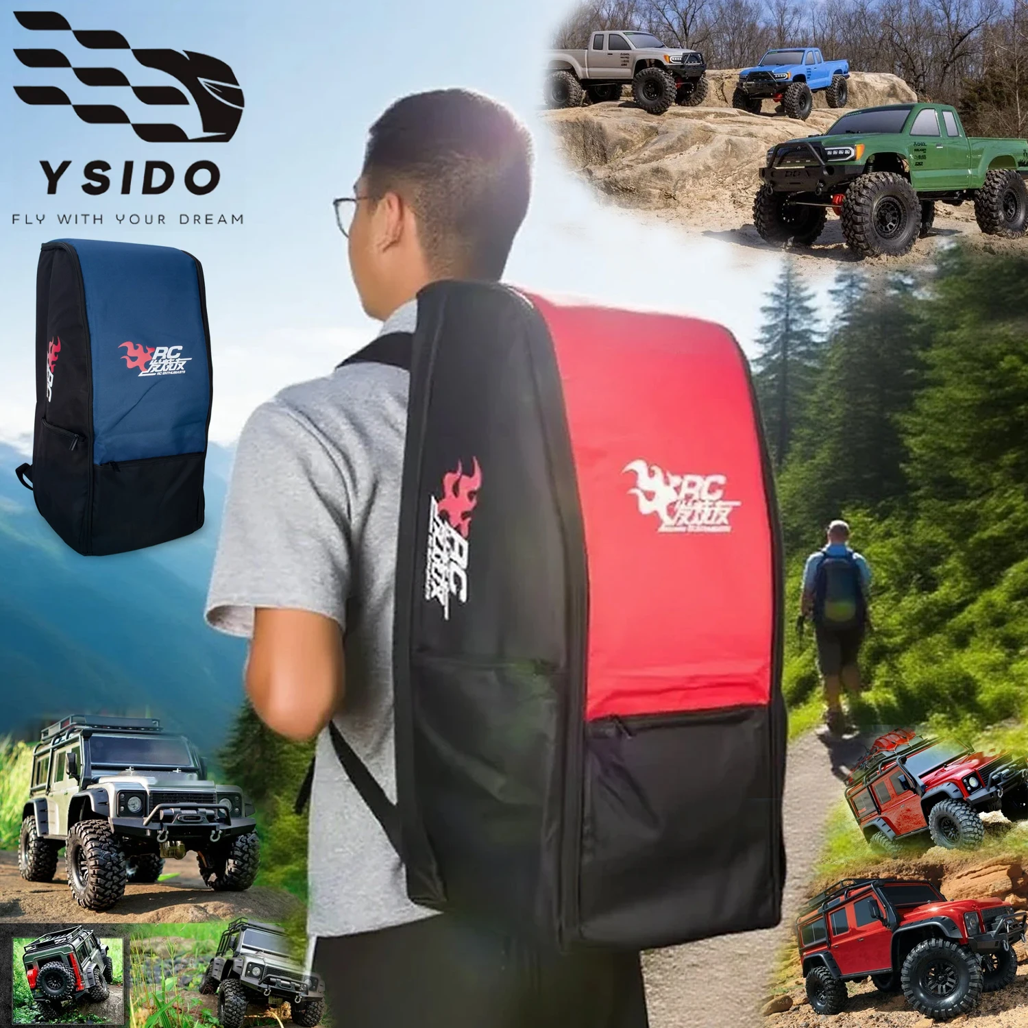 High-Quality Large Capacity Bag Backpack Storage Bag for 1/10 RC Crawler Car Axial SCX10/90046/90047 TRX4/TRX6 Capra D90 CC01