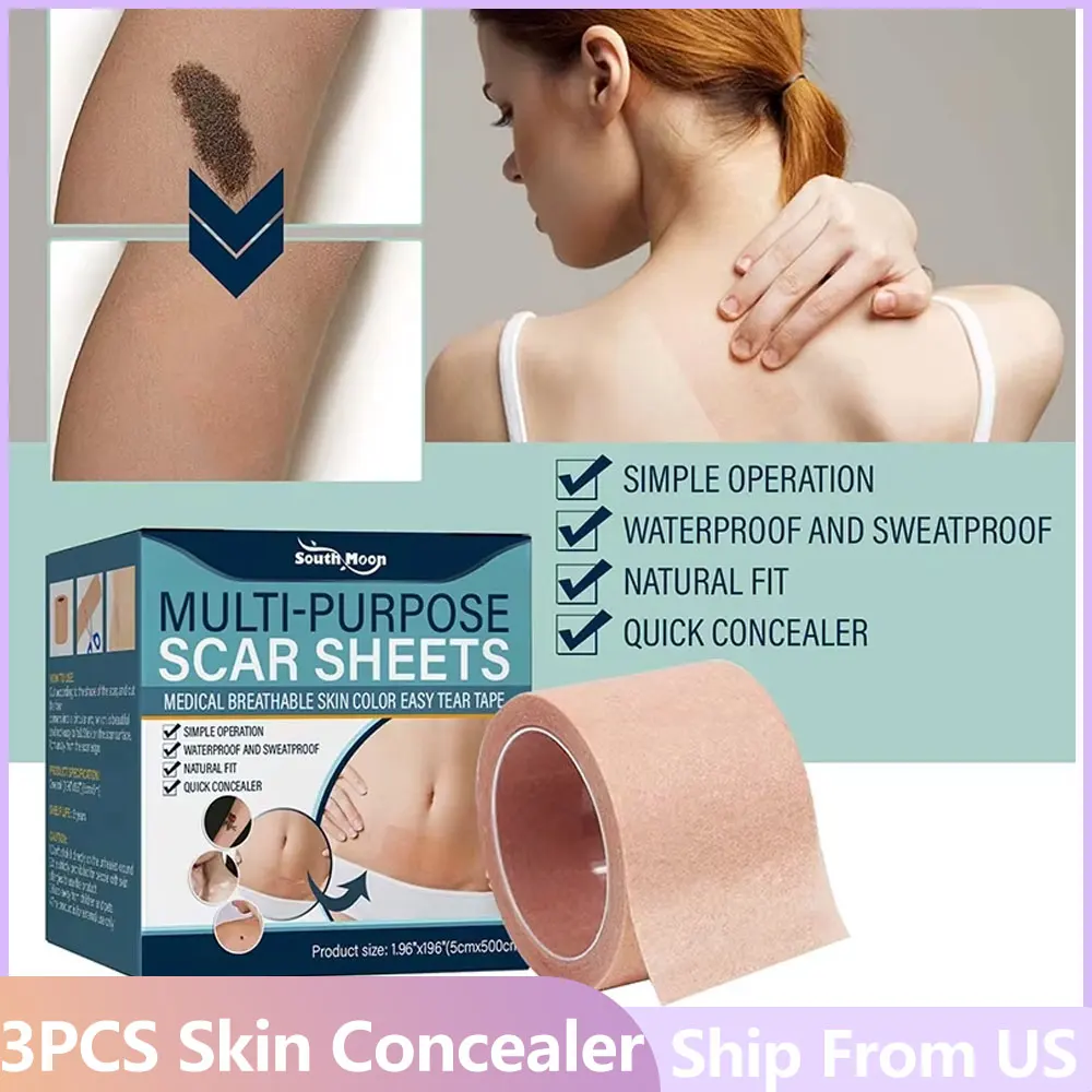 3pcs/set Skin Color Tone Concealer Tattoo Stickers Cover Up Tattoo Burn Scar Invisible Patch Waterproof Tape Tattoo Accessories