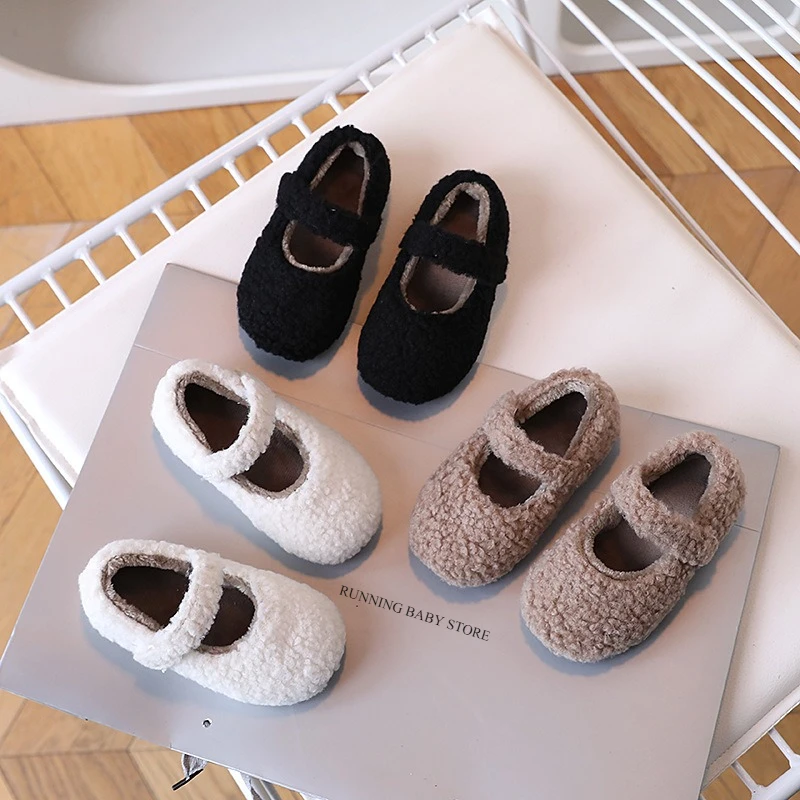 

Furry Looks/Новая зимняя уличная термообувь для девочек, пушистая школьная обувь принцессы для отдыха, детская теплая нескользящая повседневная обувь