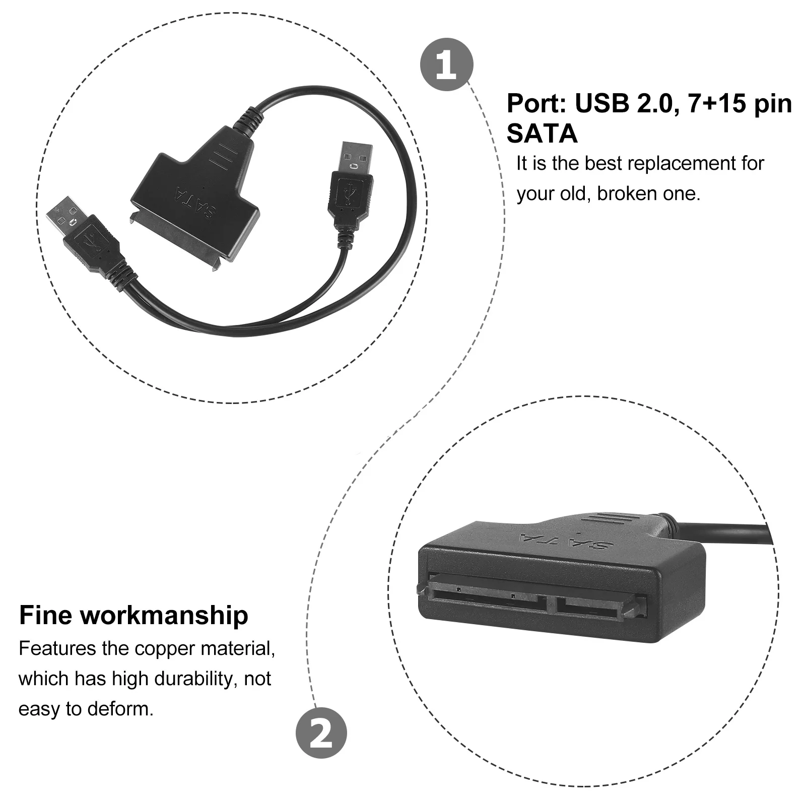 

USB to Cable Creative Easy for 25 Inch Hard Disk External Hard Drive Adapter Laptop Data Backup