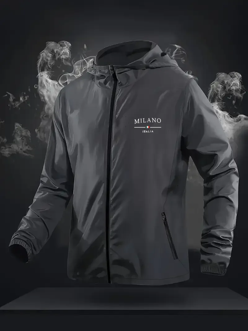 

Summer men's zipper hooded sun-protective jacket with pockets, available in 3 colors, casual and trendy outdoor sports jacket