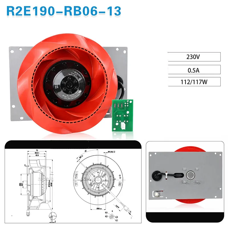Original 100% Working R2E190-RB06-13 230V R2E190-RB06-16 Ventilation and cooling fan