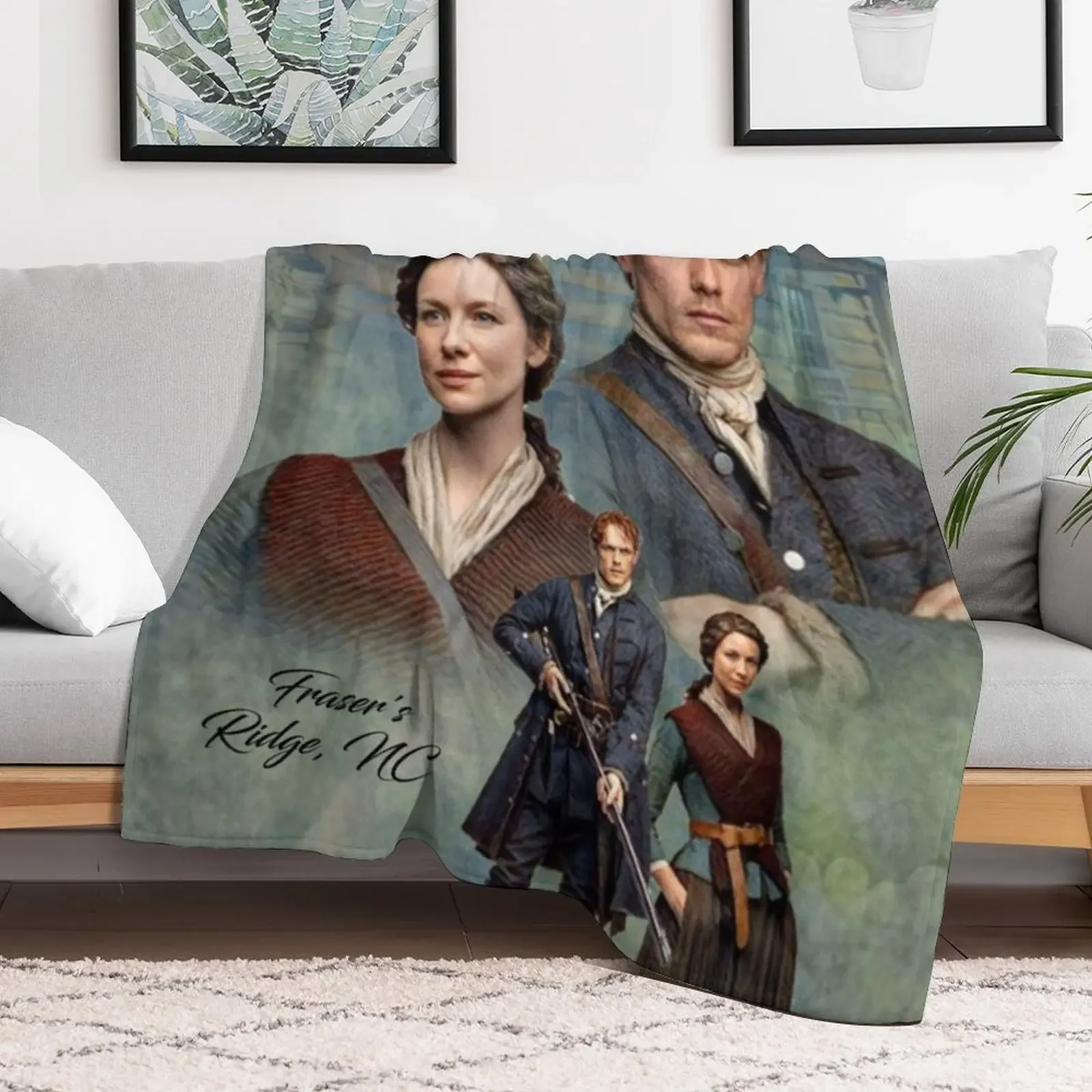 Jamie and Claire Fraser/Frasers Ridge, NC Throw Blanket Bed covers For Sofa Thin manga Blankets