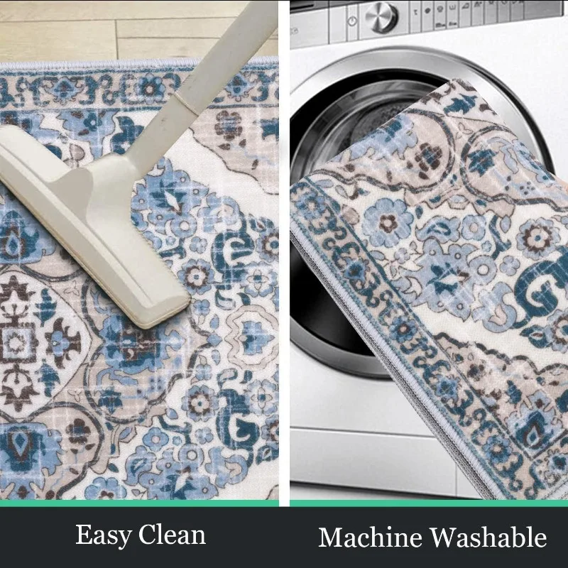 Bohemian Style Kitchen Carpet Oil Absorbing Anti Slip Washable Floor Mat Suitable for Laundry Hallway Home Decoration Door Mat