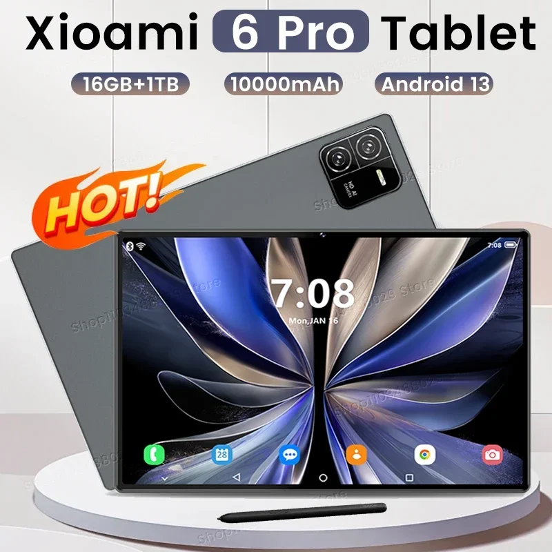 Планшеты Android 2024 Pad 6 Pro, 16 ГБ + 1 ТБ, новый оригинальный планшет Xioami 5G с двумя SIM-картами или Wi-Fi, глобальная версия, 10000 мАч, планшетный ПК