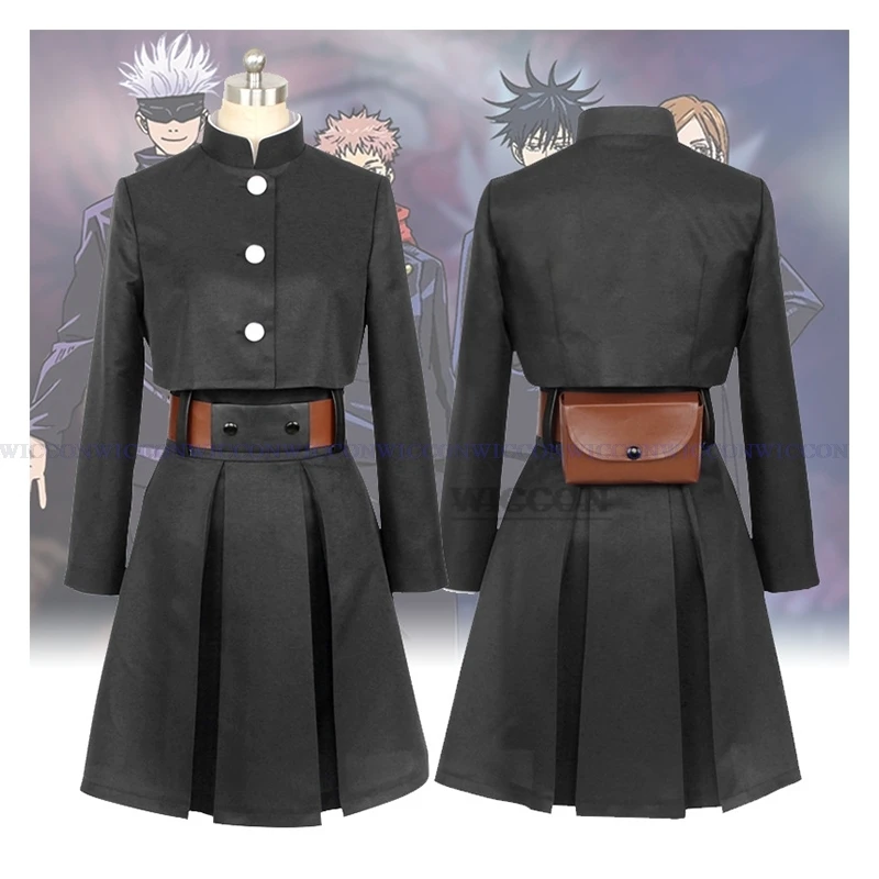 Kugisaki Nobara Anime Cosplay Costume pour femme, perruque, robe, uniforme scolaire, vêtements de fête, uniformes trempés, ensemble de jeu Jk Py