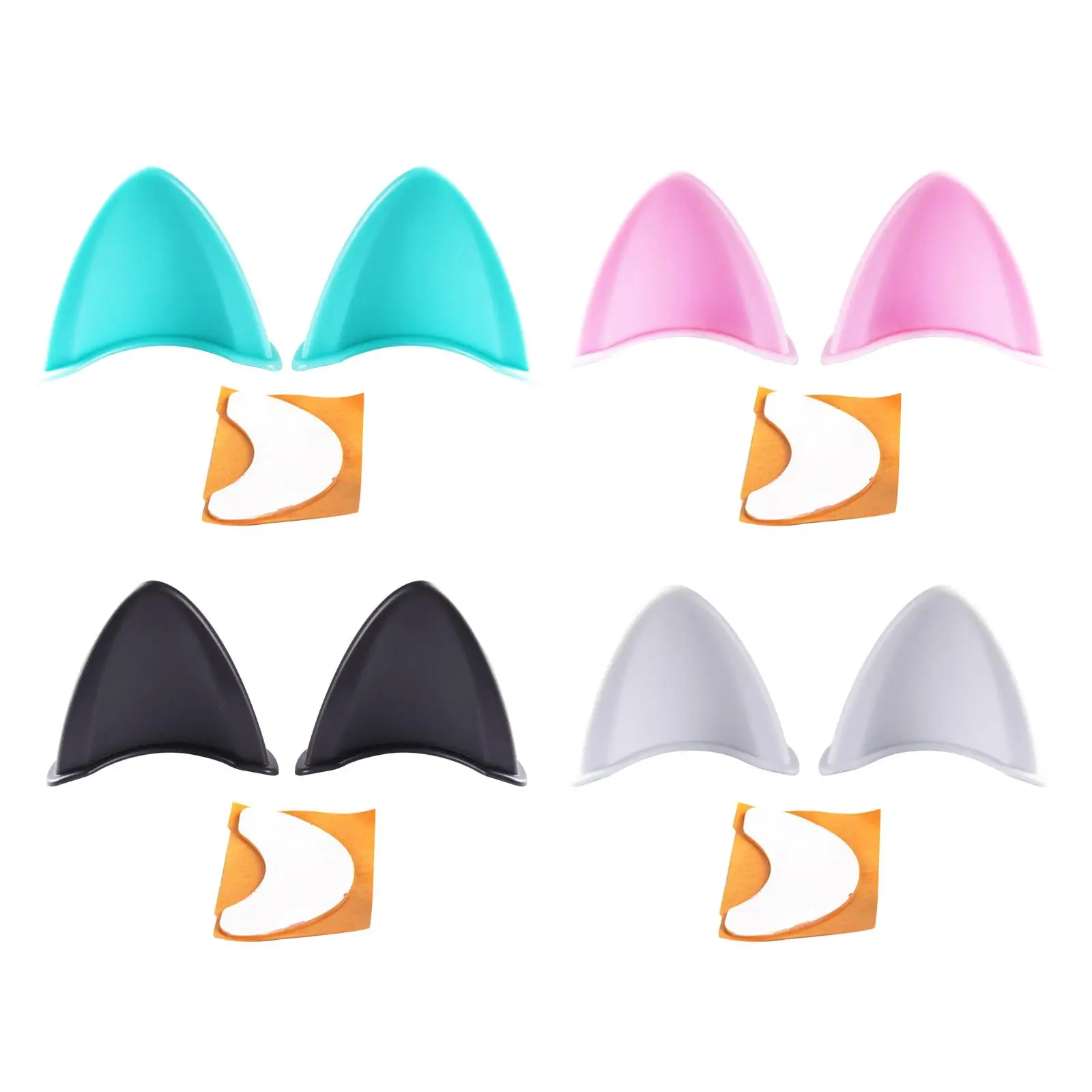 Helmet Cat Ears Universal Interchangeable Easy Peel and Stick Kitty Ear Attachment Fit for Motorcycle Helmets Bike Scooter Ski