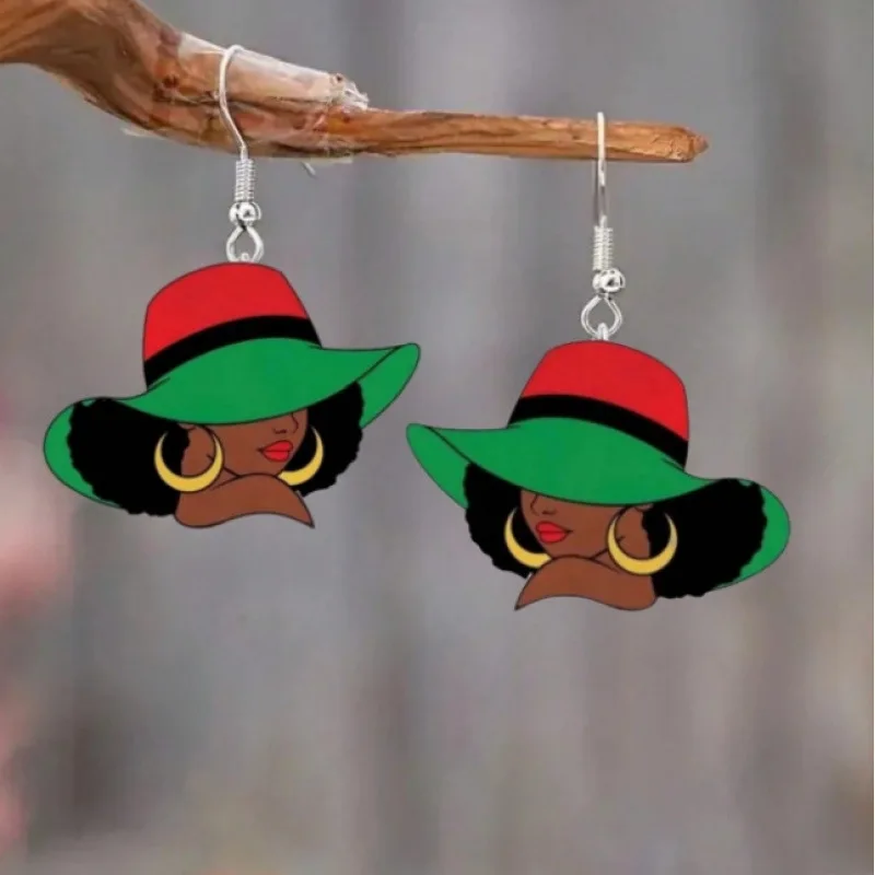 Creative Acrylic Straw Hat Women's Pendant Earrings Plastic Cartoon Fashion Jewelry Holiday Gifts For Girls Students Women