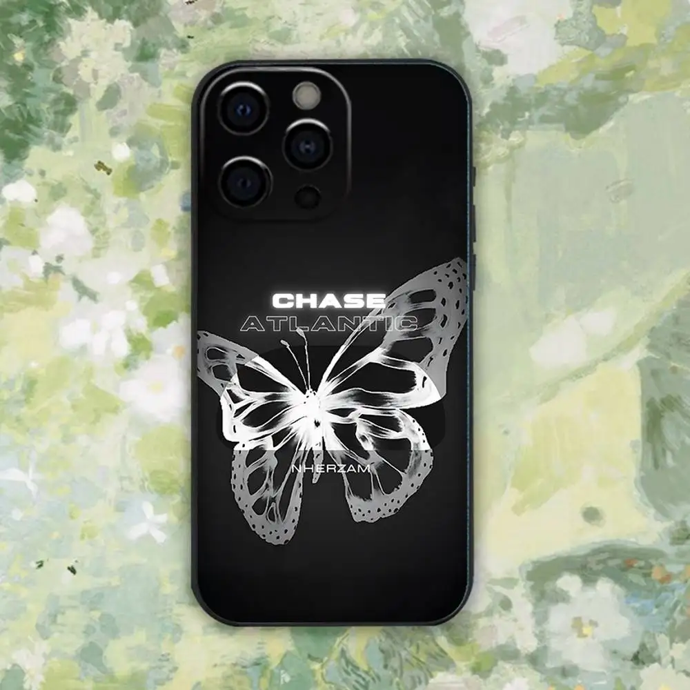 حافظة هاتف C-Chase Atlantic Music Group لهاتف iPhone 16e,16,15,14,13,12,11,Pro,X,XS,Max,XR,Plus,Mini Soft Black Cover