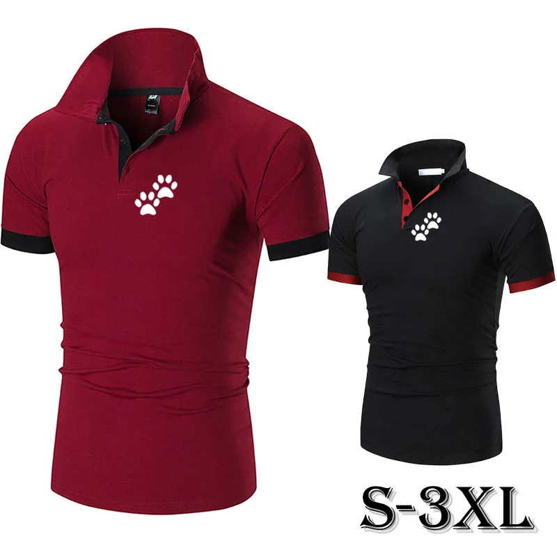 

New Men's Short sleeved Polo Shirt Solid Color Printed Street Trendy Lightweight Collar T-shirt Men's Summer Jogging Sports Top