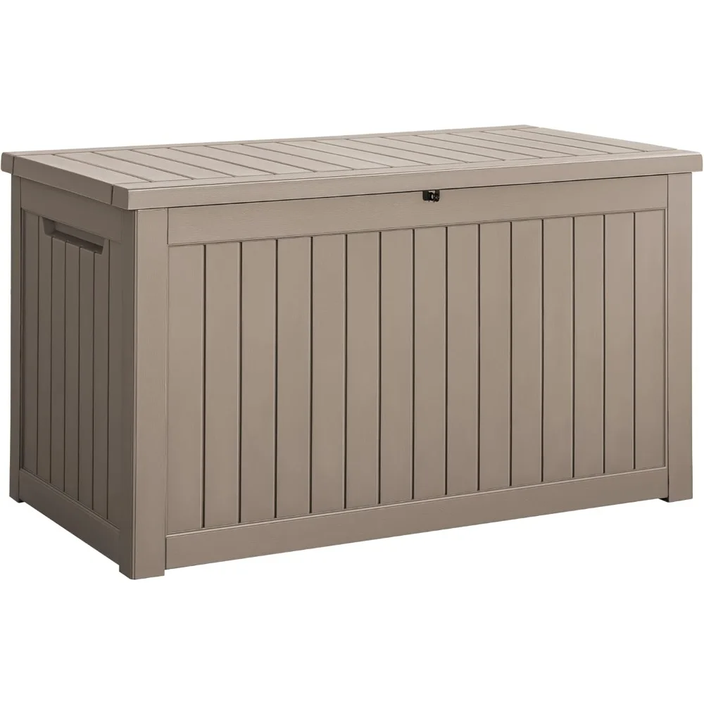 XXL 230 Gallon Resin Large Deck Box Waterproof Outdoor Storage Box Loackable for Patio Furniture Cushions and Garden Tools