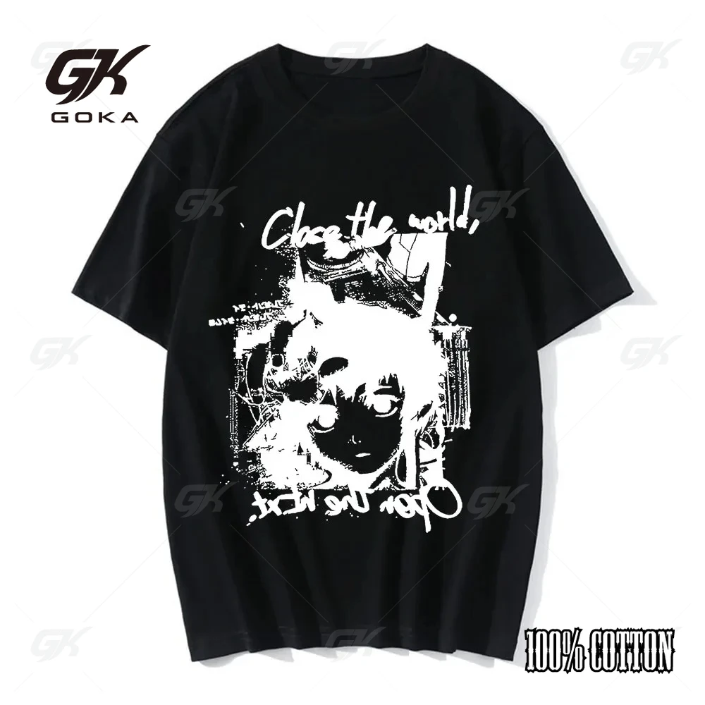 Anime Serial Experiments Lain T-Shirt Men Women Graphic T Shirts Unisex Clothes Iwakura Manga Girl Sci Fi Short Sleeve Tops