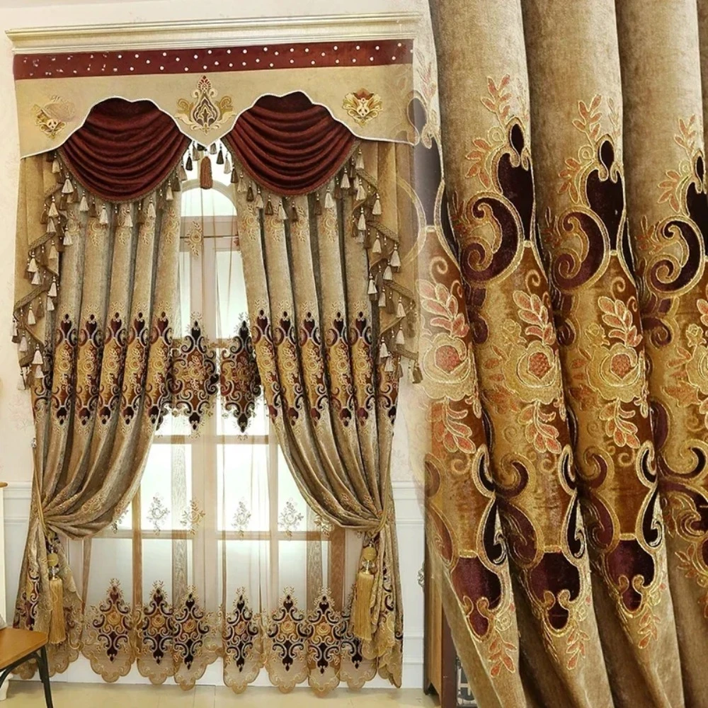 cortinas-bordadas-de-luxo-europeu-para-sala-de-estar-cortinas-para-quarto-tule-marrom-janelas-cenario-blackout