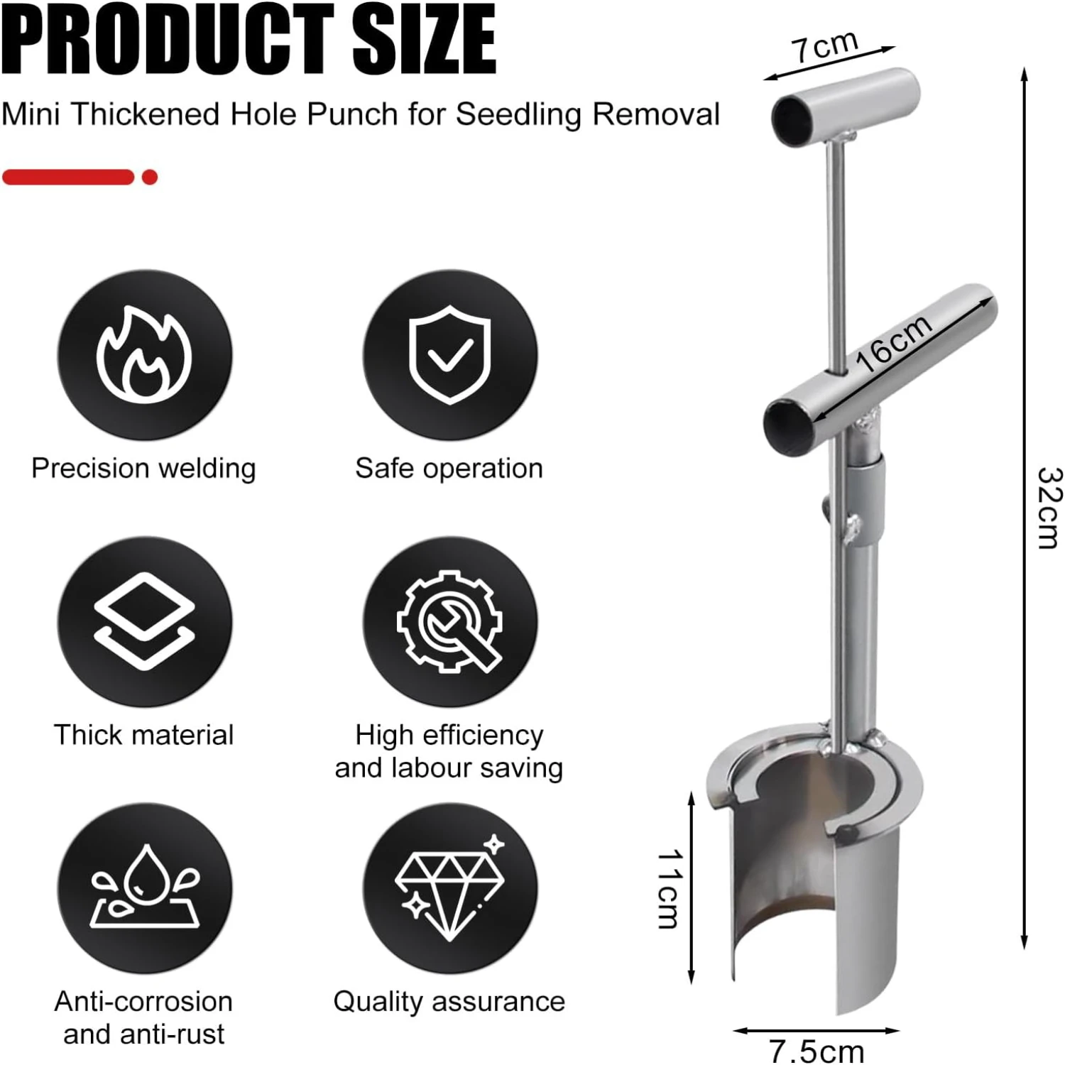 Sturdy and Highly Efficient Stainless Steel Handheld Bulb Planter Tool for Easy Digging in the Garden. Premium Quality Soil Samp
