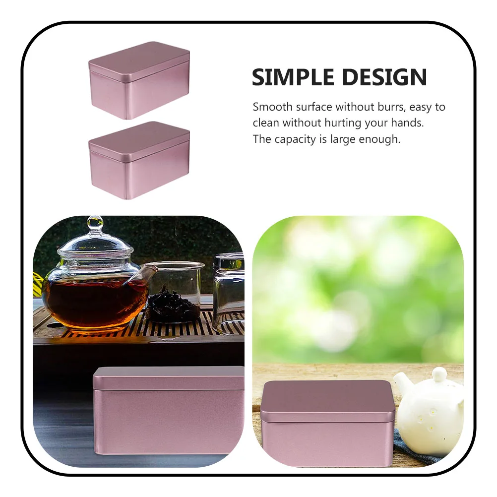 

2 Pcs Tissue Box Tea Storage Miss Bags Organizer Tinplate Sundries Container Case