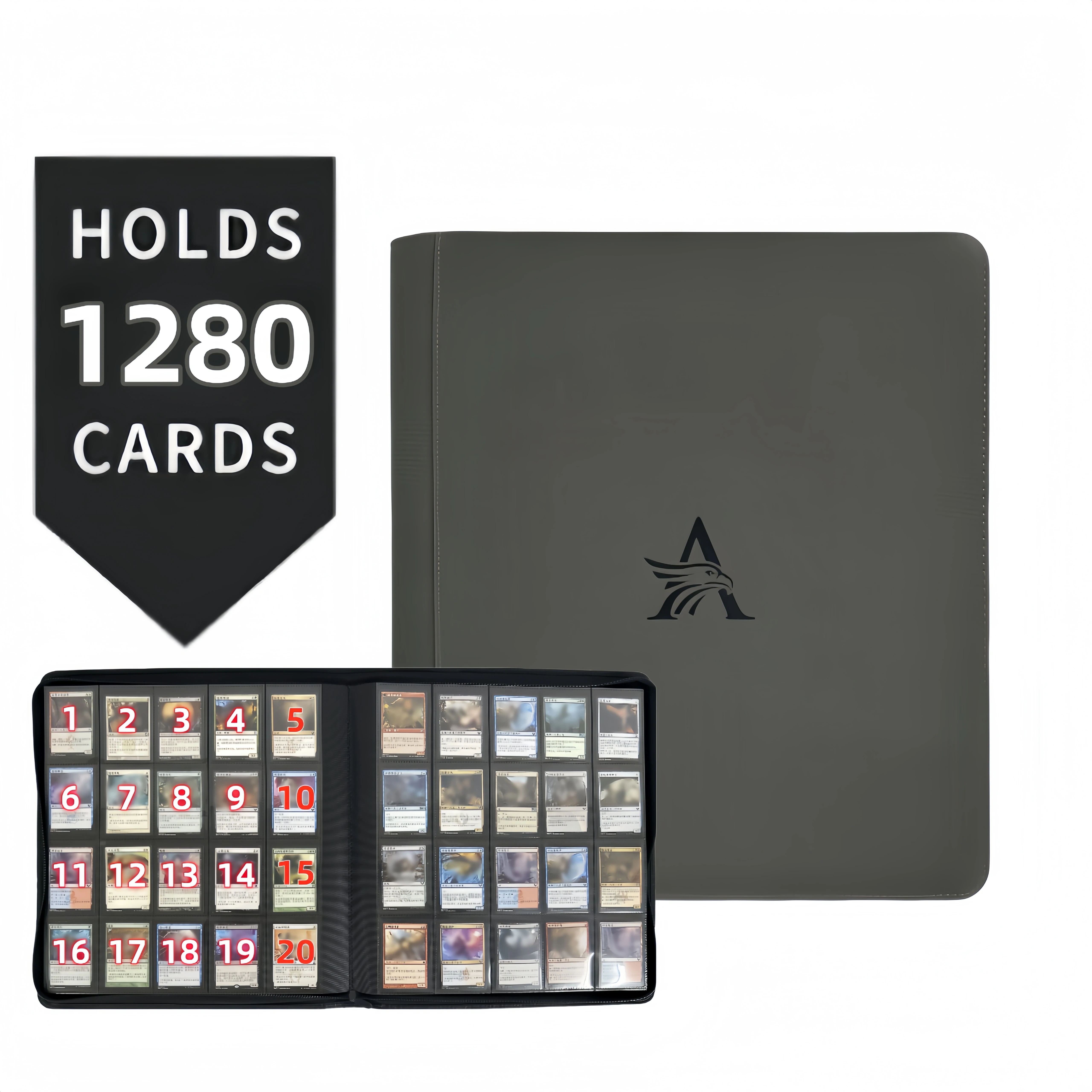 20-Taschen-Premium-Sammelkartenalbum fasst 1280 Karten, ultimativer Schutz für TCG- und Sportkarten. Sammlertraum 6 Farben – Detail 8