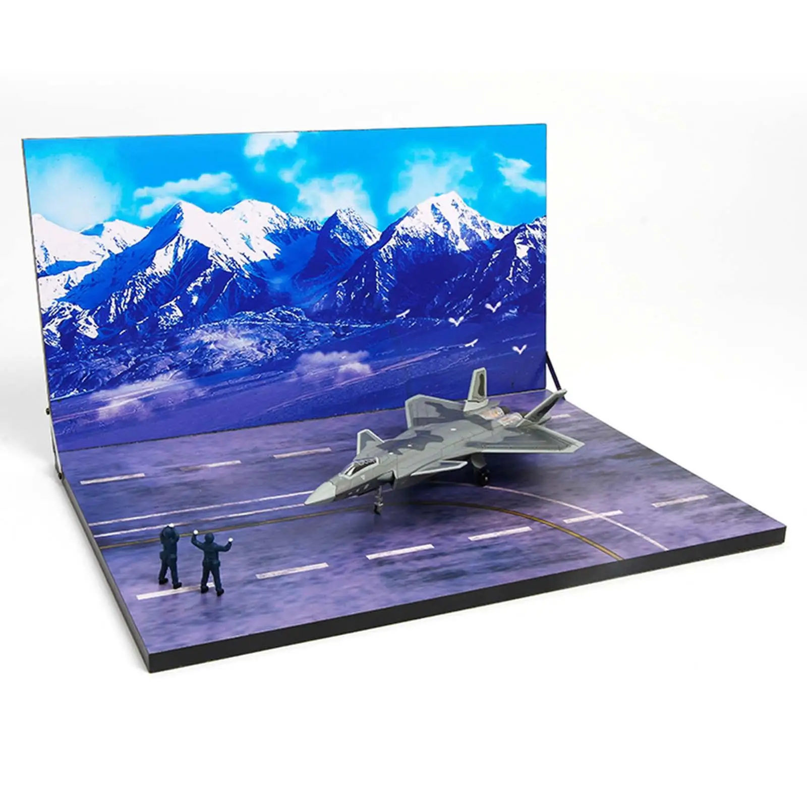 Background Board Scene Collection with 3 Figures Layout Landscape Aircraft