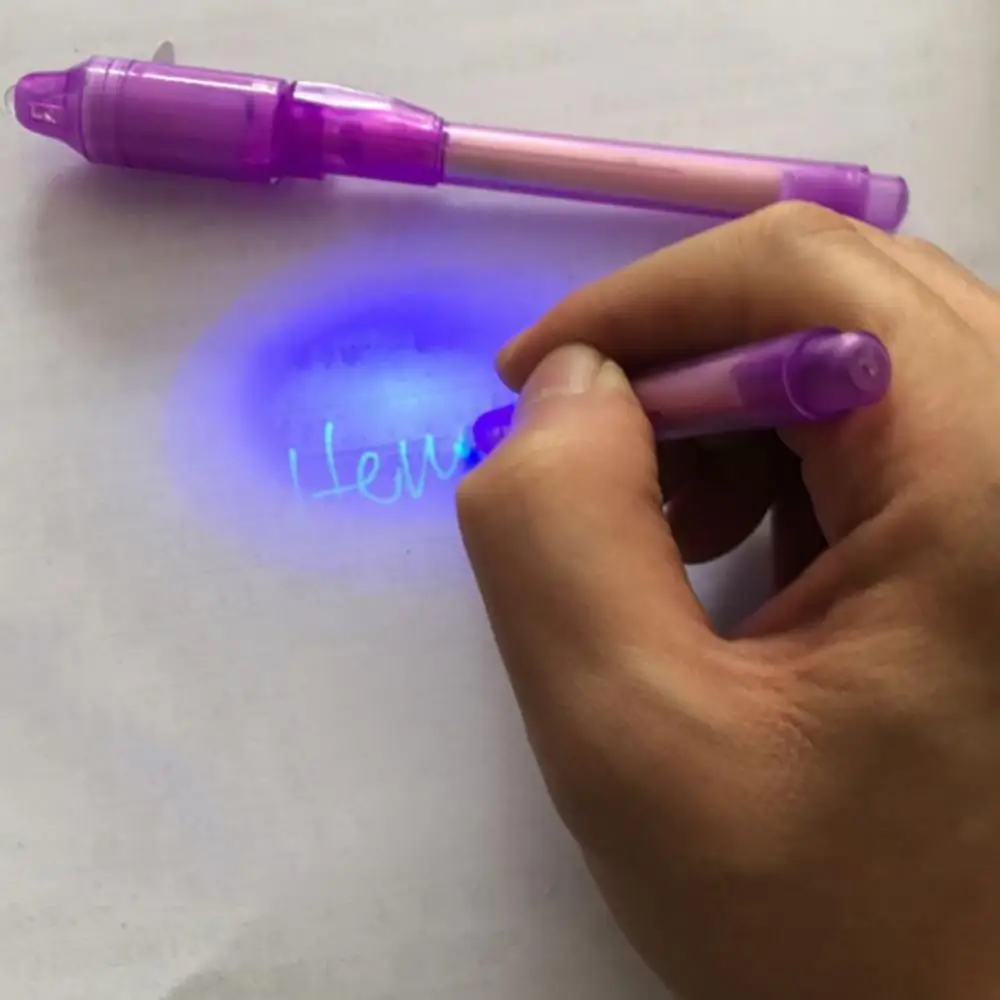 3Pcs Luminous Light Invisible Ink Pen Highlighter Pen Drawing Secret Learning Magic Pen Kids Toy Money Bill Invisible Ink Pens